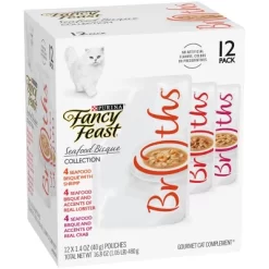 Fancy Feast Broths Seafood Bisque Gourmet Wet Cat Food Variety Pack - 1.4oz /12ct -BlueBuffalo Sales Store GUEST f63ab480 6a20 4991 936c 9a2306a55bce