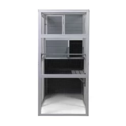 DOMETOUR Large Wooden Cat Enclosure With Waterproof Roof And Platforms Gray -BlueBuffalo Sales Store GUEST f63d39f3 ee7c 40bf b391 cce2d8dda0fe