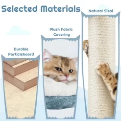 Yaheetech 45.5"Tall Multi-Level Ocean-themed Cat Tree, Blue / White Blue -BlueBuffalo Sales Store GUEST f63f5d77 9d17 462e 9c29 00ee061be2fc