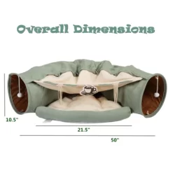 SEVOBAL Pet Toy Collapsible Cat Tunnel Bed For Indoor Cats, Washable Cat Hide Tunnel With Hanging Toys And Cushion Mat, Green(50"*21.65"*10.5") 8 SEVOBAL Pet Toy Collapsible Cat Tunnel Bed For Indoor Cats, Washable Cat Hide Tunnel With Hanging Toys And Cushion Mat, Green(50"*21.65"*10.5") -BlueBuffalo Sales Store GUEST f696b3c0 674b 4159 a5e2 061aadb4924e