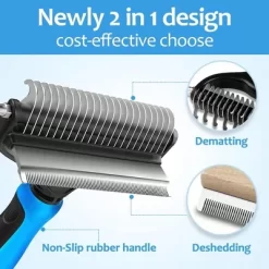 BABYYER 2 In 1 Design Undercoat Rake And Deshedding Tool For Dogs And Cats - Dematting Comb For Long Hair Pets, Grooming Brush To Clear Mats -BlueBuffalo Sales Store GUEST f6d0a323 31ea 4010 80cb 6805fa05000b