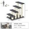 SKYONE Stair-Shaped Cat Tree With Soft Plush Steps & Sisal Scratching Post For Safe Climbing