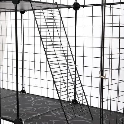 AZL1 Life Concept Pet Crates And Houses 3-Tier Cat Cage With Vertical Platforms And Secure Metal Mesh For Indoor Outdoor Use, Black, 42"*42"*72" 3 AZL1 Life Concept Pet Crates And Houses 3-Tier Cat Cage With Vertical Platforms And Secure Metal Mesh For Indoor Outdoor Use, Black, 42"*42"*72" - Image 3