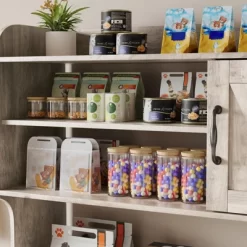 Cat Litter Box Enclosure With 4 Shelves & Storage Cabinet, 51.1 Inch Tall Hidden Cat Furniture With Scratch Pad, Multi-Functional Indoor Cat House -BlueBuffalo Sales Store GUEST f85b0991 b800 4f69 8c7a 19518a05e303