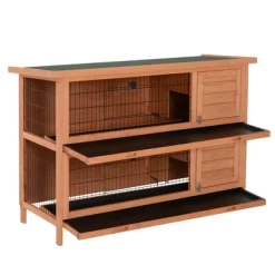 Resenkos Rabbit Hutch, Duck Cage Hutch,Rabbit Coop, 54" 2-Story Large Rabbit Hutch Bunny Cage With Lockable Doors, No Leak Tray,Natural Orange -BlueBuffalo Sales Store GUEST f8e43775 3724 4c8d 865d 8d9f606b90e0