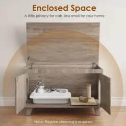 ORRD Flip Top Hidden Cat Litter Box Enclosure Furniture Cabinet With Rattan Decorated Doors For Your Home, Two Entrances -BlueBuffalo Sales Store GUEST f916a473 a011 42d8 af53 822b54cf841c