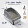 JOEJOY Cat Litter Box,Large Stainless Steel Cat Litter Box With Lid For Big Cats, High Side,Anti-Leakage,Non-Sticky, Easy Clean,Odorless