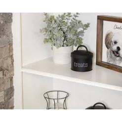 AuldHome Design Enamel Cat Treat Container, Small Retro Modern Farmhouse Pet Treats Jar Canister -BlueBuffalo Sales Store GUEST fa0930a8 9bda 4af6 8734 ced3dbe06b5c