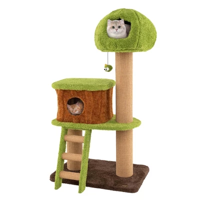 Costway 56" Tall Cat Tower With Mushroom-shaped Nest Condo Climbing Ladder Teasing Ball 10 Costway 56" Tall Cat Tower With Mushroom-shaped Nest Condo Climbing Ladder Teasing Ball - Image 10