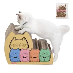 THE LICKER STORE Kazoku Modern Cardboard 5-in-1 Family Cat Cave Scratcher With Catnip And Pull-Out Design -BlueBuffalo Sales Store GUEST fa7cb7ef 7ccf 4830 a527 44a9d6045e52