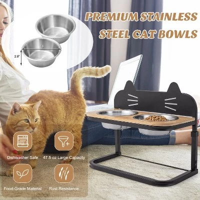 Chery Life 2 Pet Bowls With Stainless SteelElevated Stand, For Cats And Small And Medium Dogs 5 Chery Life 2 Pet Bowls With Stainless SteelElevated Stand, For Cats And Small And Medium Dogs - Image 5
