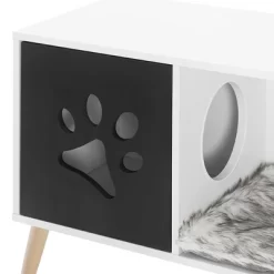Sam's Pets Convertible 22" Cat Tree End Table In Black And White -BlueBuffalo Sales Store GUEST fb0c4ad3 9662 4242 834d c7670a70615a