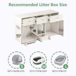 ATJafurn Cat Litter Box Enclosure For 2 Cats, 61.4'' Furniture Style Double Hidden Kitten Litter Box Cat Cabinet With Storage For Large Cats -BlueBuffalo Sales Store GUEST fc154ae6 48a2 4c85 92af 0b519f8fa039