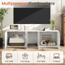 Tangkula 58" Hidden Cat Washroom Furniture W/ Double Rooms Sisal Scratching Mat -BlueBuffalo Sales Store GUEST fc5c8357 b3dc 49bb a042 873ac2e20aaf