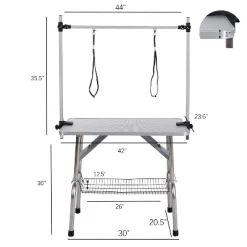 Gulches 42-Inch Foldable Pet Grooming Table For Pet Large Dogs And Cats With Adjustable Arm And Clamp - Gray -BlueBuffalo Sales Store GUEST fc7684ee 95cd 4746 a58b 80b499c8dd39