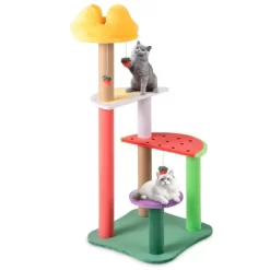 Tangkula 45" Tall Cat Tree W/ Plush Padded Top Perch Fruit-Shaped Platforms Dangling Balls -BlueBuffalo Sales Store GUEST fc7840a2 0d42 4bf2 8141 de1163914449