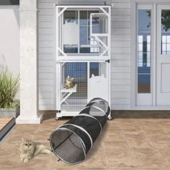 APRILSOUL Outdoor Cat Enclosure On Wheels, Large 71" Cats Patio House Of Wooden, 4 Tiers Indoor Kitten Cage With Resting Box, Removable Wood Bottom -BlueBuffalo Sales Store GUEST fd0acf43 7fb0 4c62 b58f e470f6f22618