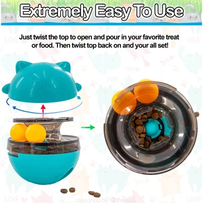 5 Star Super Deals Interactive Cat Treat Puzzle Feeder Toy - Adjustable Slow Food Dispenser With Playful Feline Ball Game & Rattle Ball Wand 1 5 Star Super Deals Interactive Cat Treat Puzzle Feeder Toy - Adjustable Slow Food Dispenser With Playful Feline Ball Game & Rattle Ball Wand