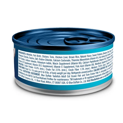 Blue Buffalo Tastefuls Natural Pate Wet Cat Food With Ocean Fish & Tuna Entrée - 5.5oz 1 Blue Buffalo Tastefuls Natural Pate Wet Cat Food With Ocean Fish & Tuna Entrée - 5.5oz