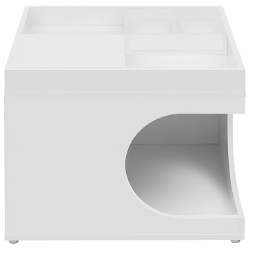 FURNIinspire Pet Beds Cat Beds Pet Furniture, Multifunctional Cat Station, Kitty Bed Cat Bed For Living Room, Bedroom, White, 15.75"*15.75"*13.78" 3 FURNIinspire Pet Beds Cat Beds Pet Furniture, Multifunctional Cat Station, Kitty Bed Cat Bed For Living Room, Bedroom, White, 15.75"*15.75"*13.78" - Image 3