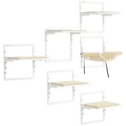SKYONE Cream White Cat Wall Shelves With 5 Platforms & Soft Hammock, Adjustable Height Furniture -BlueBuffalo Sales Store GUEST ff792661 c339 4753 99ee c629f8dd7eb7