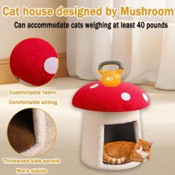 Extra Large Red Umbrella Mushroom Cat Bed, Scratch-Resistant And Wear-Resistant, Removable And Washable High-Looking Mushroom Cat House -BlueBuffalo Sales Store GUEST ff7b85cb 55d9 40de b095 31cc879f0cc2